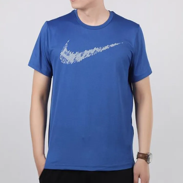 Nike T Shirts Men Royal Blue-4