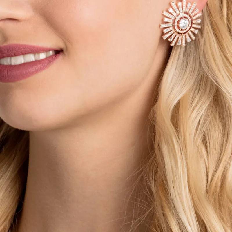 Swarovski Sunshine Earrings Women's Rose Gold-3