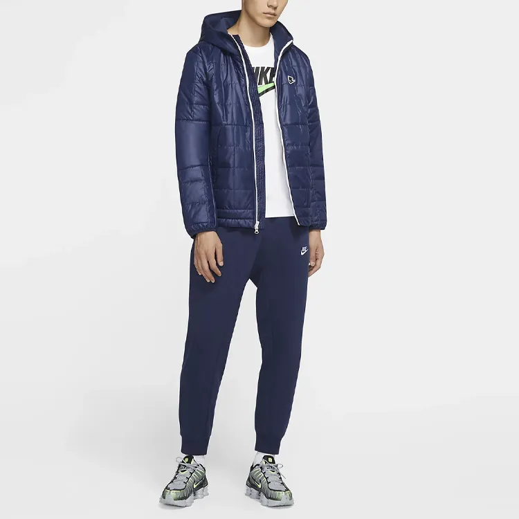 Nike Puffer Jackets Men Navy Blue-2