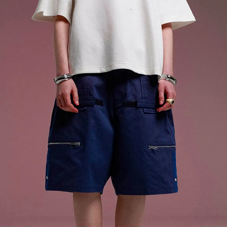 UNVESNO Loose Fit Shorts Unisex Blue-2