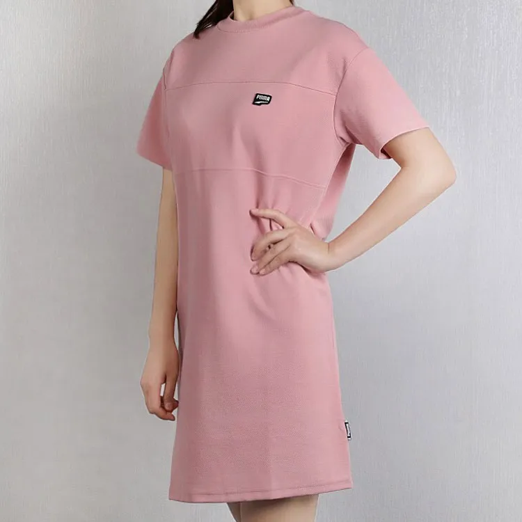 PUMA Short Sleeved Dress Women's Pink-4