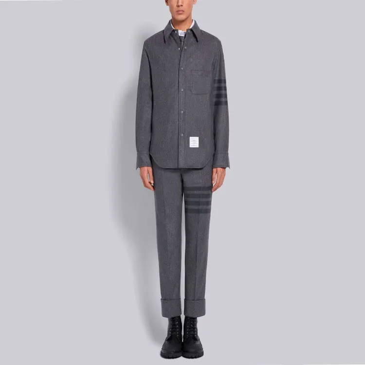 THOM BROWNE Logo patch Shirt Jacket-2