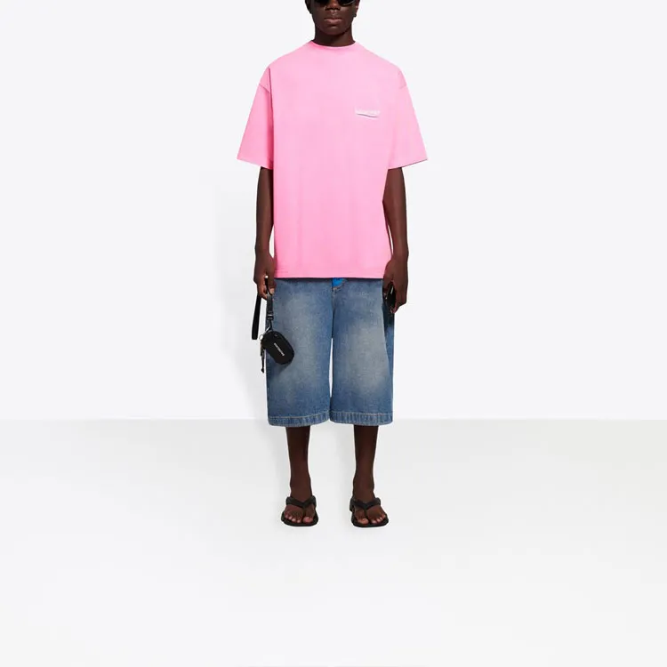 Balenciaga T Shirt Loose Fit Style Men's Light Pink-5