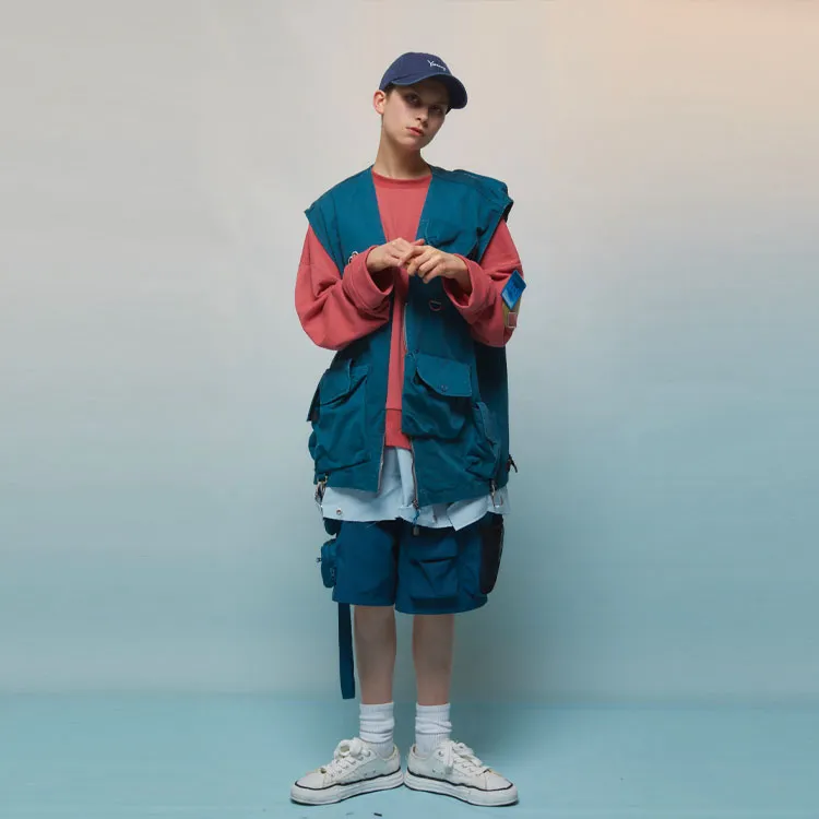 Umamiism Loose Fit Shorts Unisex Navy Blue-4