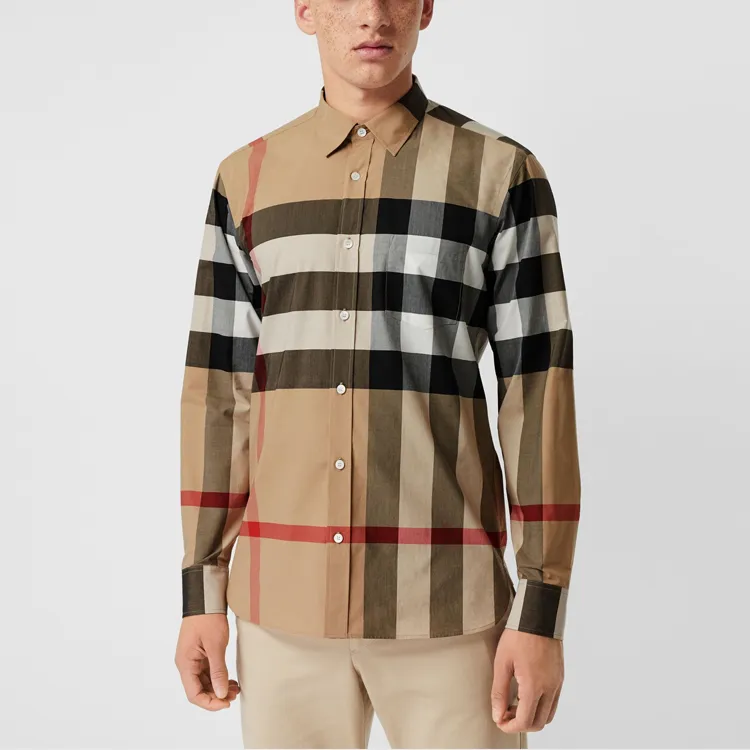 Burberry Shirt Fall Men's Camel-3