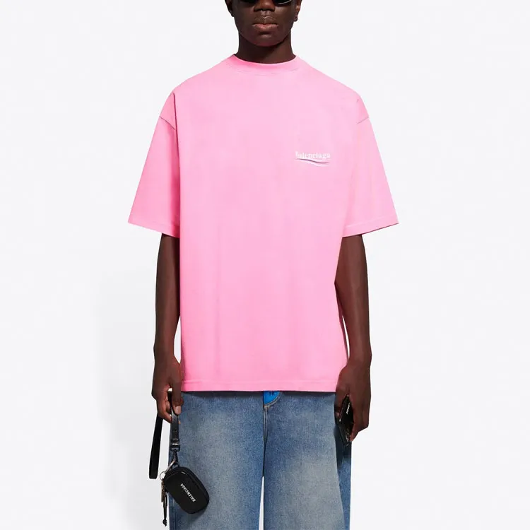 Balenciaga T Shirt Loose Fit Style Men's Light Pink-2