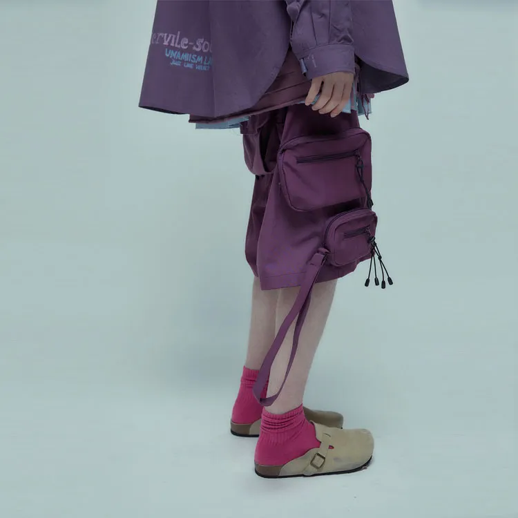 Umamiism Loose Fit Shorts Unisex Dark Purple-3
