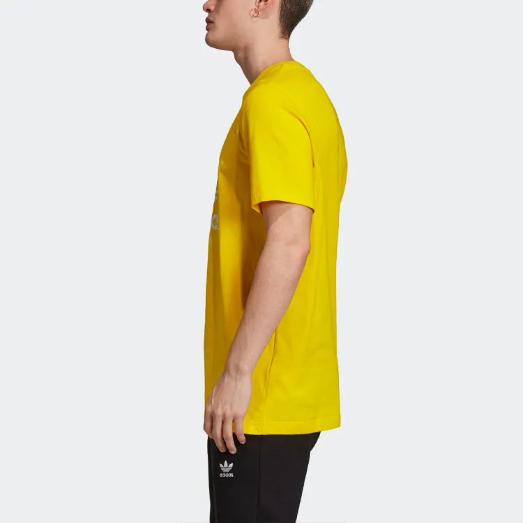 Adidas Originals MONOGRAM SQUARE Retro T Shirts Men Yellow-4