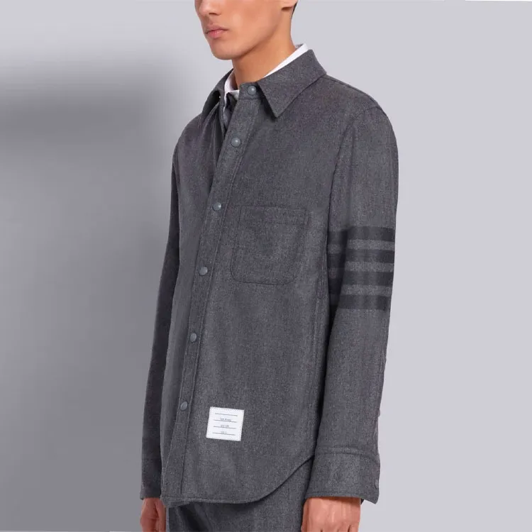 THOM BROWNE Logo patch Shirt Jacket-3