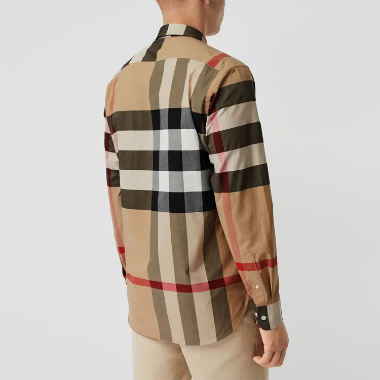 Burberry Shirt Fall Men's Camel-4
