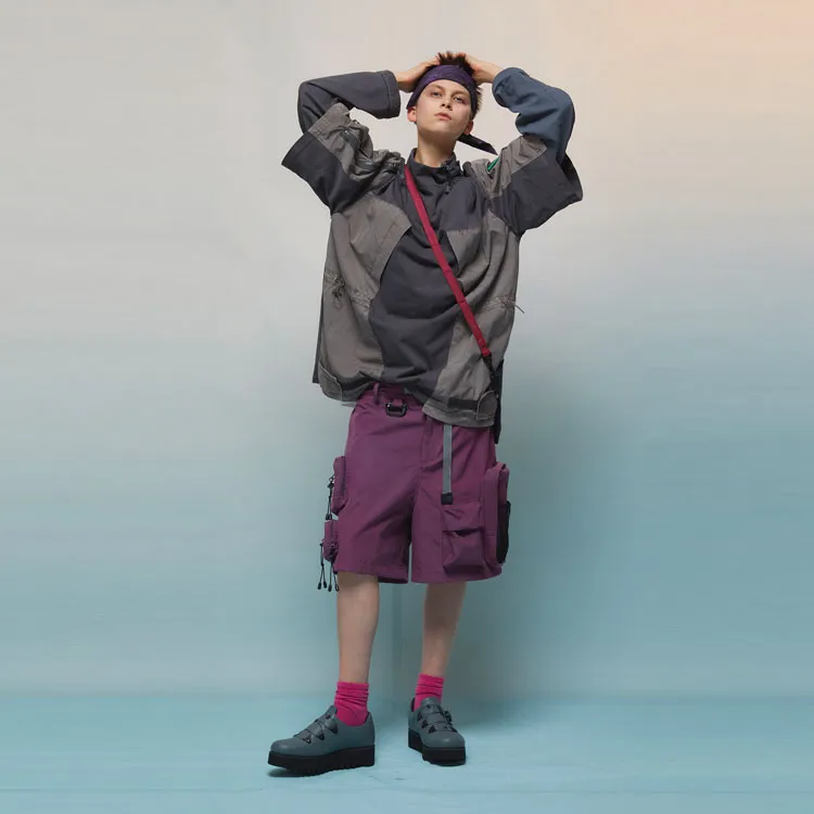 Umamiism Loose Fit Shorts Unisex Dark Purple-2