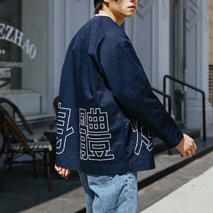 PROS BY CH Loose Fit Jacket Unisex Navy Blue-2