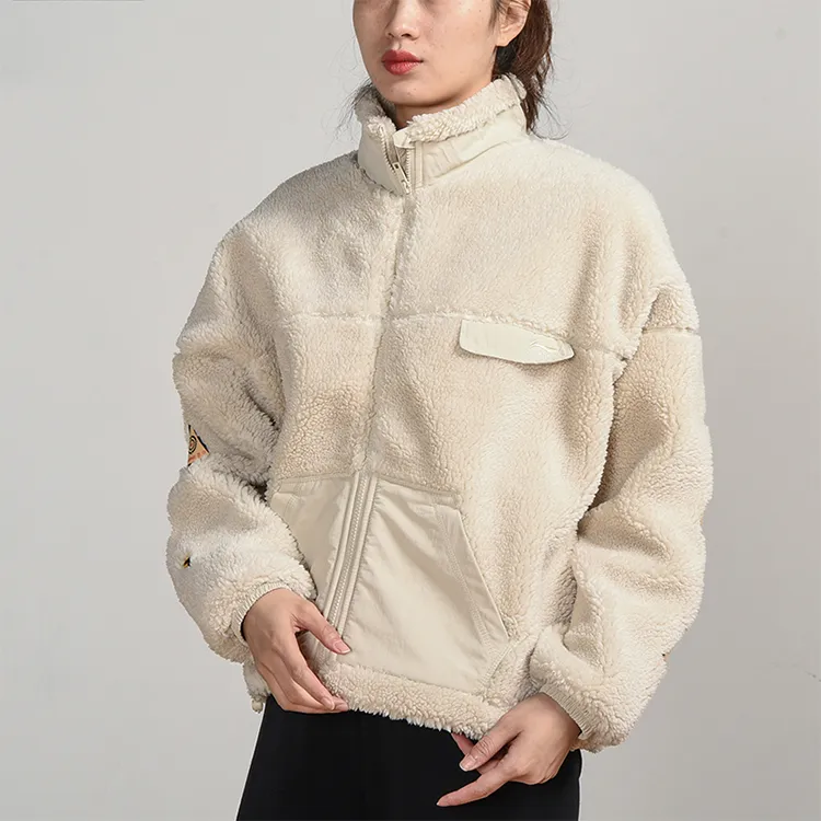 LINING Velvet Jackets Women's Sand Gravel Gray-2