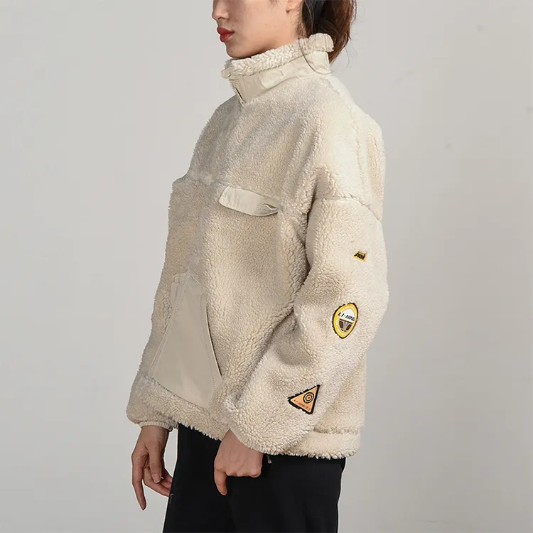 LINING Velvet Jackets Women's Sand Gravel Gray-4