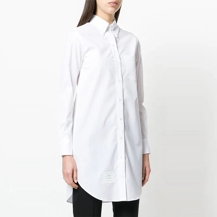 THOM BROWNE Crinkled Cotton Shirtdress-3