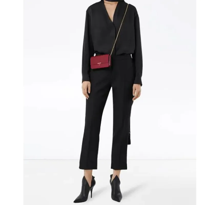 Burberry Burberry Bag Collection Cow Leather Handheld Shoulder Bag Crossbody Bag Women's Deep Red-6
