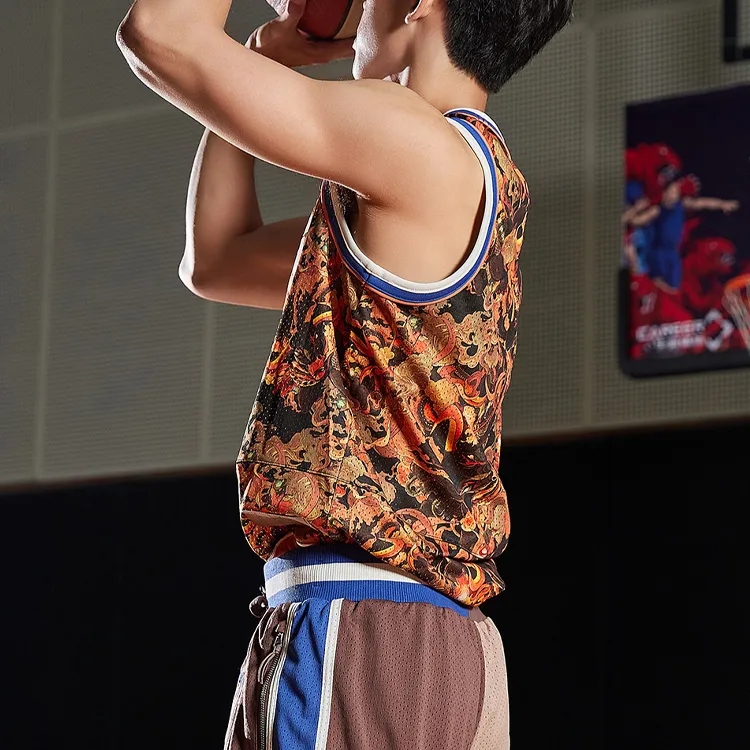 LiNing Badfive Basketball Jerseys Men's Bullfighting All Over Print-4