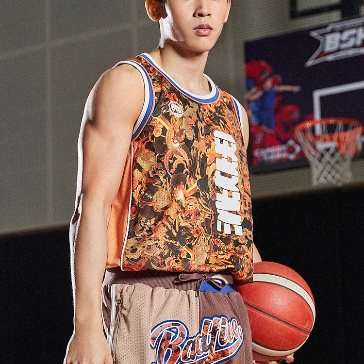 LiNing Badfive Basketball Jerseys Men's Bullfighting All Over Print-2