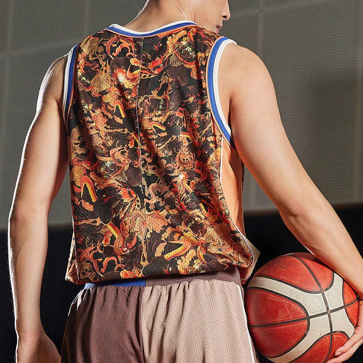 LiNing Badfive Basketball Jerseys Men's Bullfighting All Over Print-3