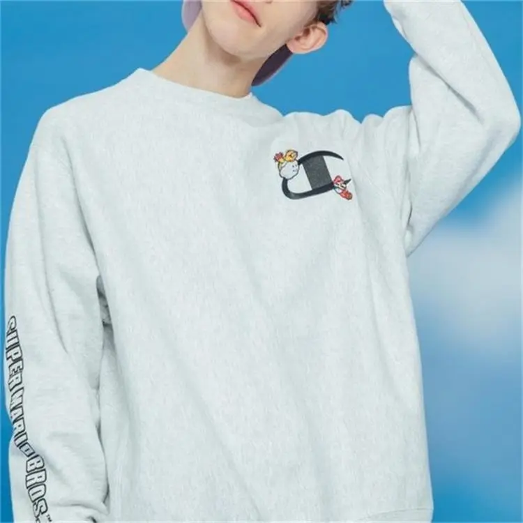 Champion x Super Mario Bros Sweatshirt US Version Unisex Light Gray-2