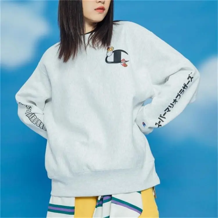 Champion x Super Mario Bros Sweatshirt US Version Unisex Light Gray-3