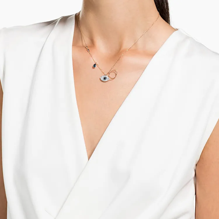 Swarovski Eye Gemstone Pendant Necklace-5