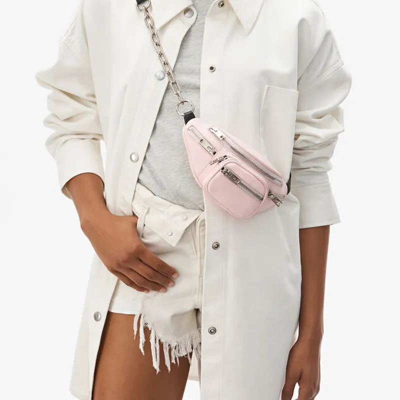 Alexander Wang Attica Sheepskin One Shoulder Crossbody Bag, Sling Bag, Fanny Pack Mini Women's Pink-2