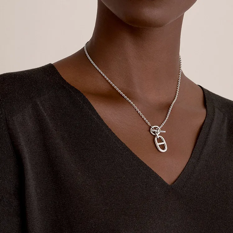 HERMES Chaine D'Ancre 925 Sterling Silver Necklaces Men's-3