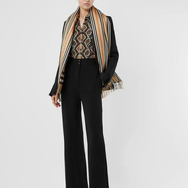 Burberry Cashmere Knit Scarves Unisex-6