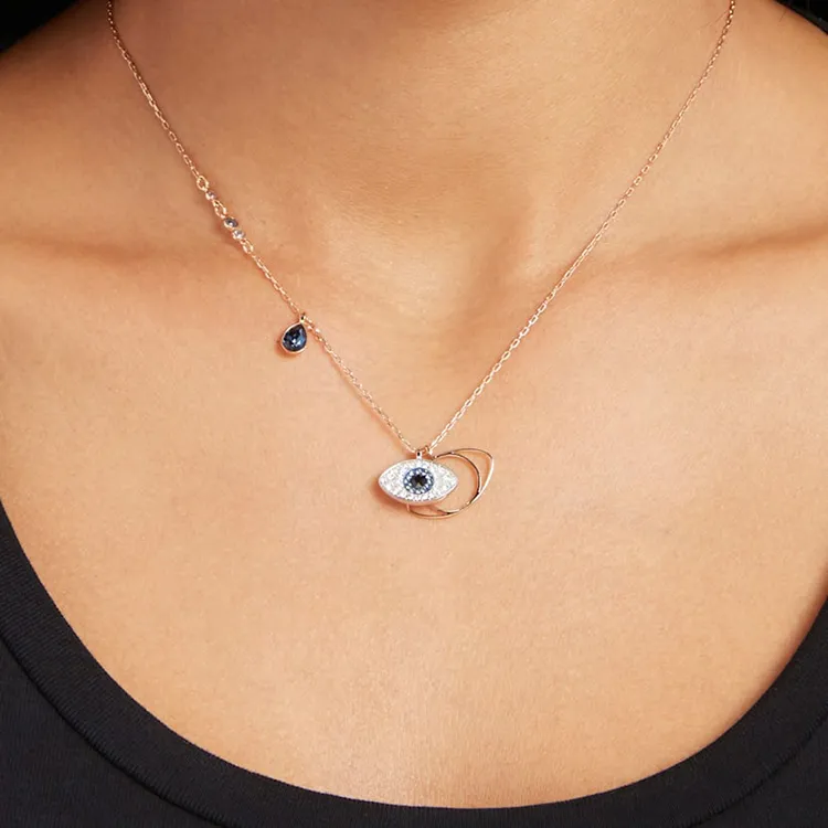 Swarovski Eye Gemstone Pendant Necklace-4