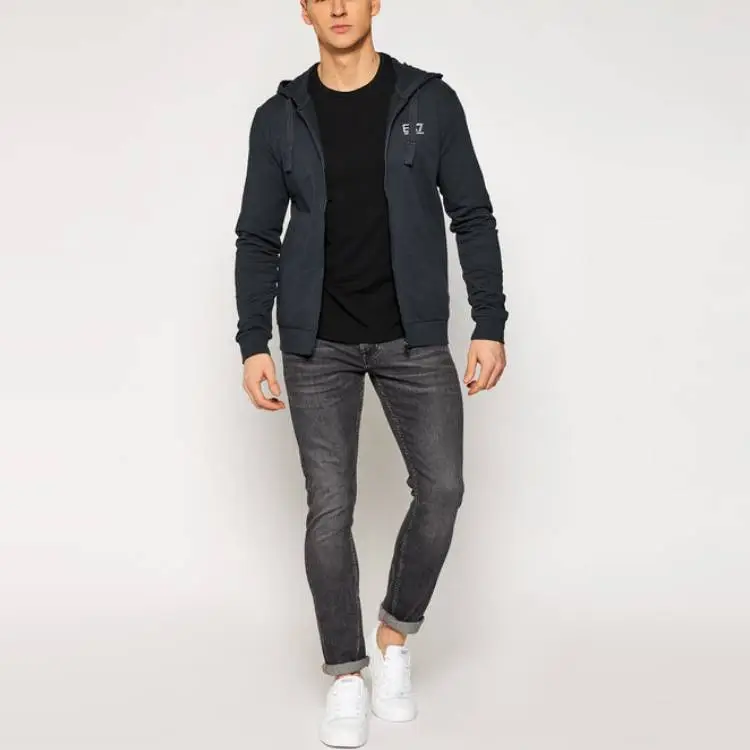 EMPORIO ARMANI Logo Printed Zipped Hooded Jacket-4