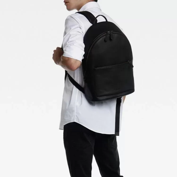 COACH Metropolitan Leather Backpack Large Size Men's Black-8