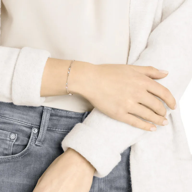 Swarovski Faux Crystal Bracelets Women's White & Rose Gold Plated-3