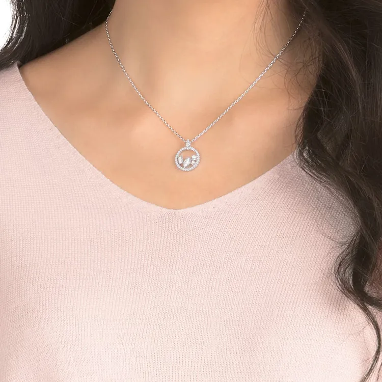 Swarovski HENRIETTA Necklaces Women's White Gold Plated-2