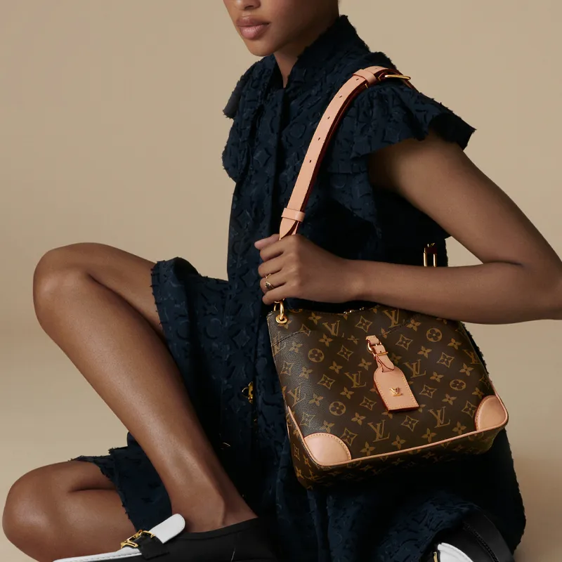 LOUIS VUITTON Odeon Canvas Handbag, Shoulder Bag, Crossbody Bag Trumpets Women's Brown-4