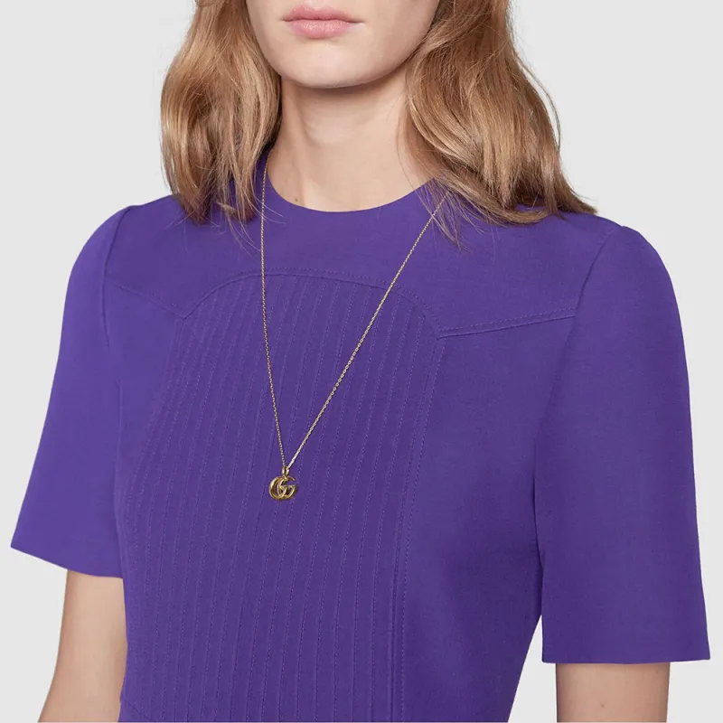 GUCCI Classic Double G Necklace Collection 18K Gold Necklaces Women's-2