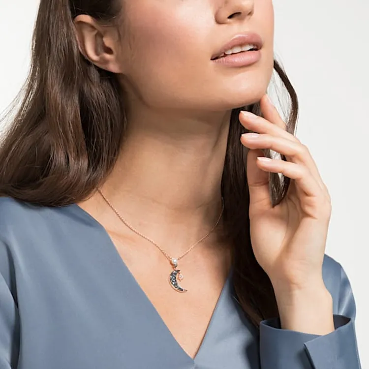 Swarovski Metal Necklaces Women's Dark Color Gradient-3