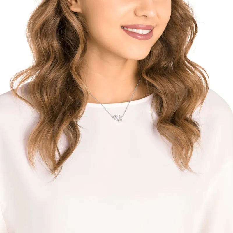 Swarovski Louison Pearl Crystal Necklaces Women's White-2