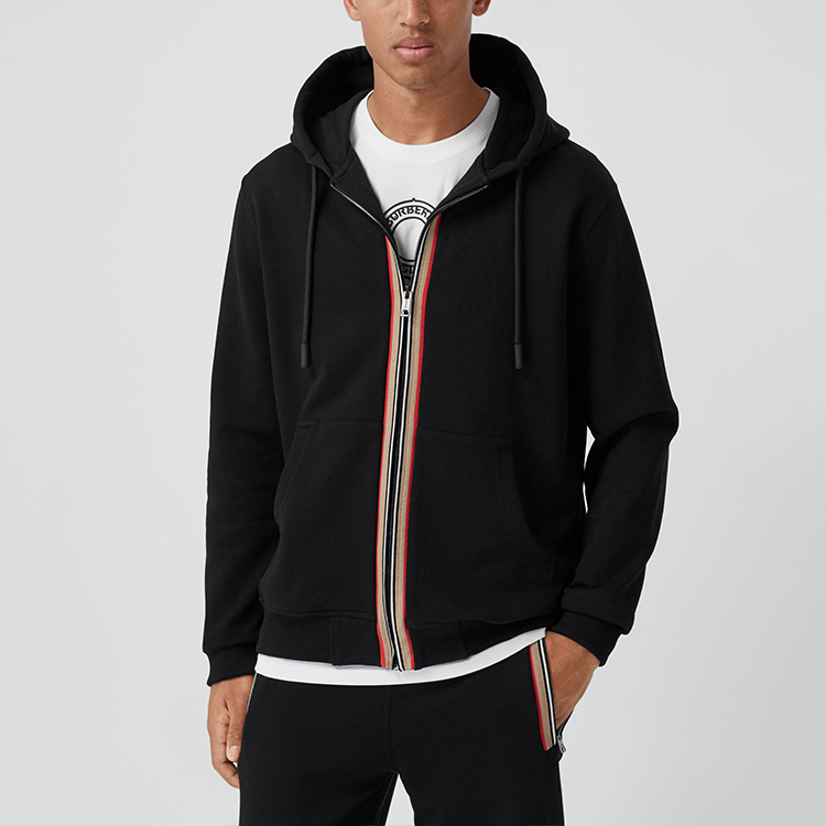 【BURBERRY】HOVE ICON アイコンストライプ柄ジップフーディー Burberry Icon Stripe Detail Cotton Zip-Front Hooded