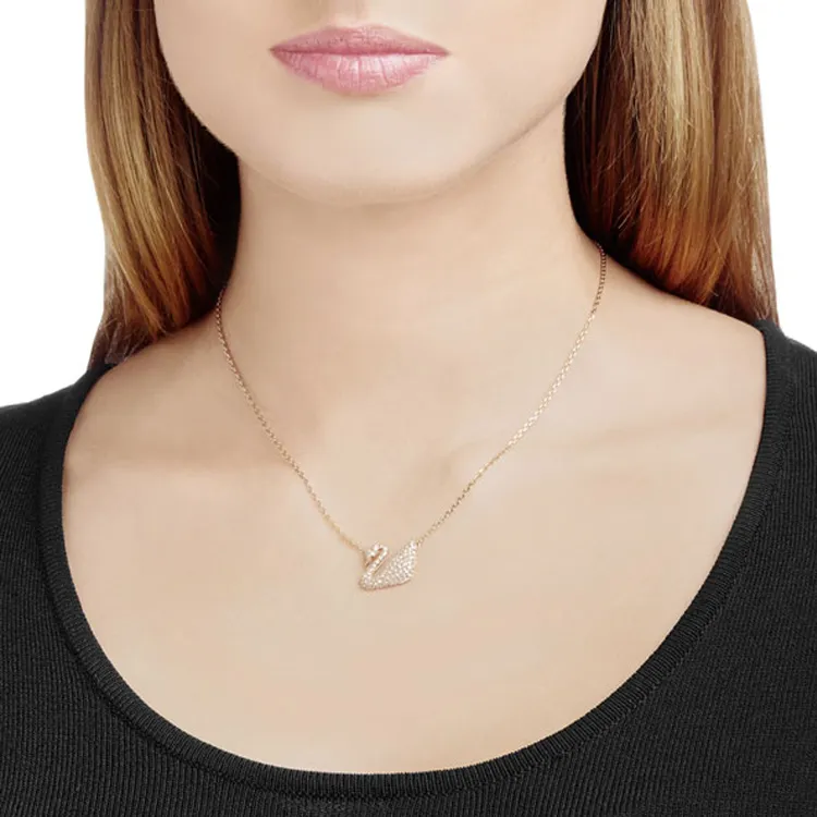 Swarovski Gold Plated Necklaces Women's Rose Gold-3