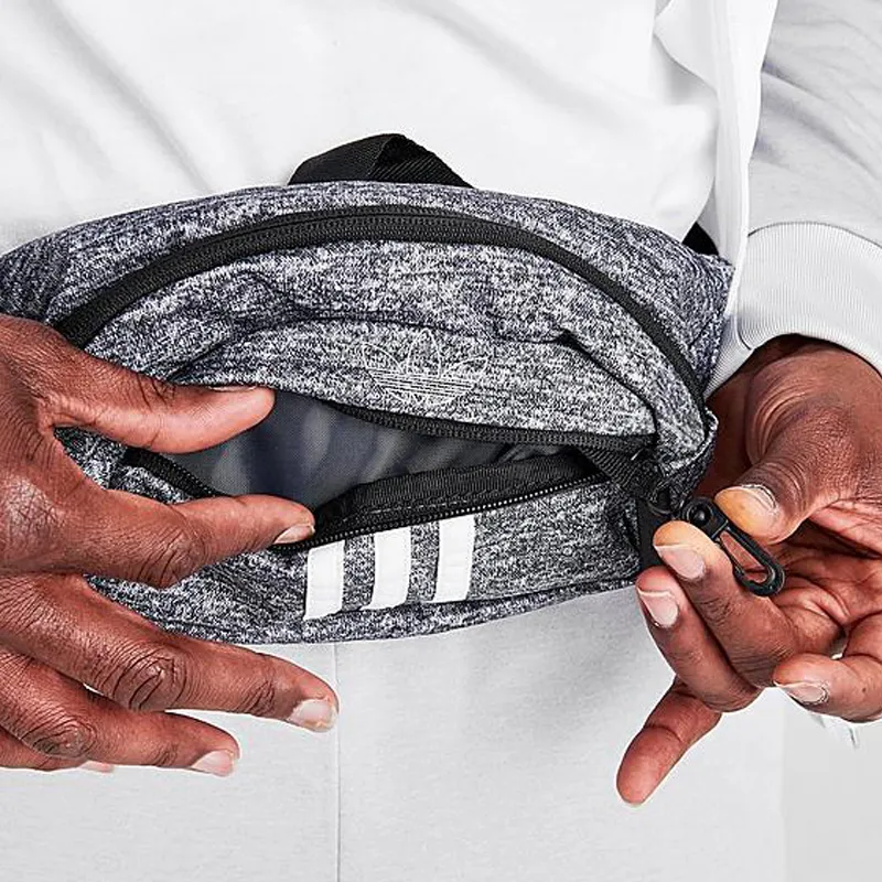 Adidas Originals Polyester Sling Bag Shoulder Bag Crossbody Bag Fanny Pack Unisex Gray-5