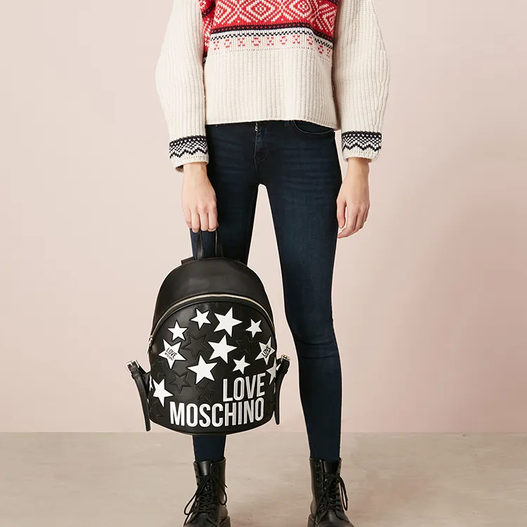 MOSCHINO Synthetic Leather Backpack Women's Black-4
