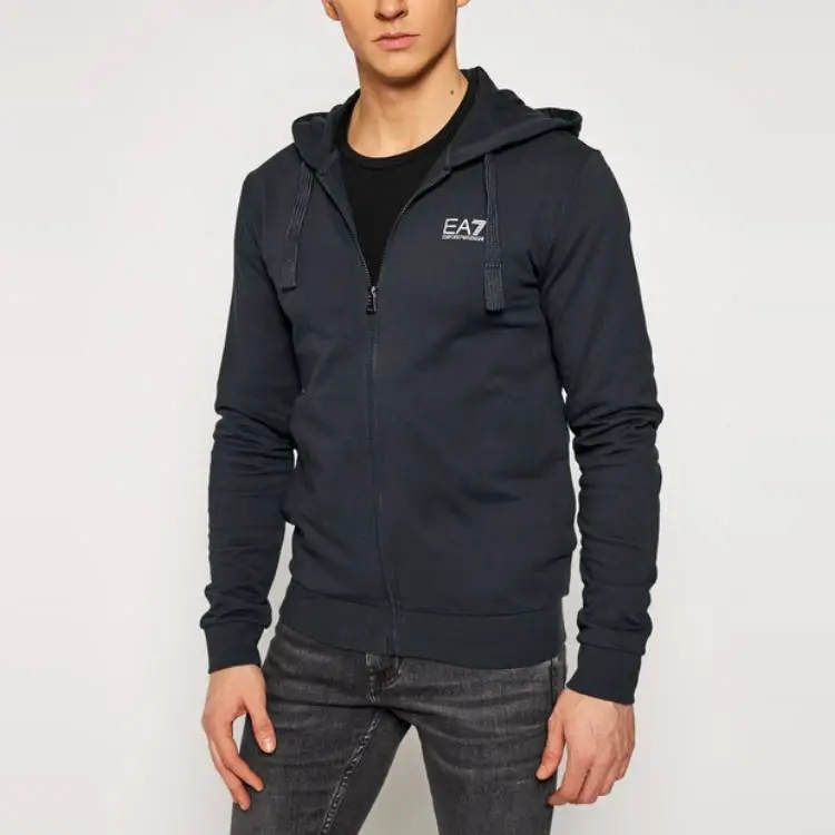 EMPORIO ARMANI Logo Printed Zipped Hooded Jacket-2