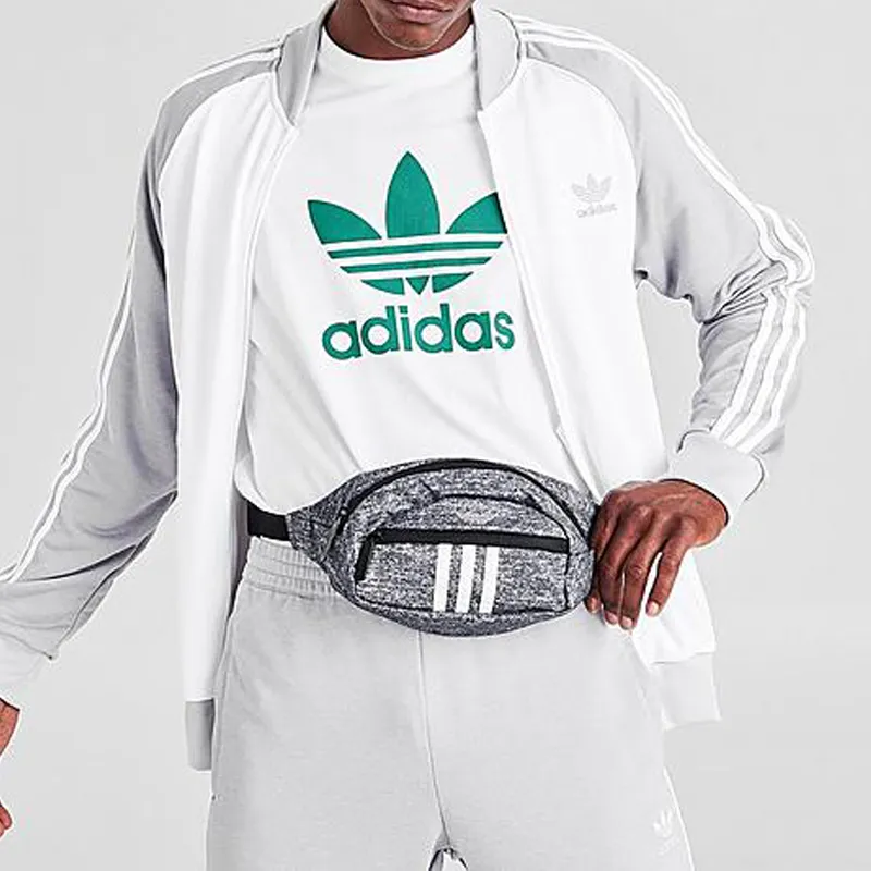 Adidas Originals Polyester Sling Bag Shoulder Bag Crossbody Bag Fanny Pack Unisex Gray-4