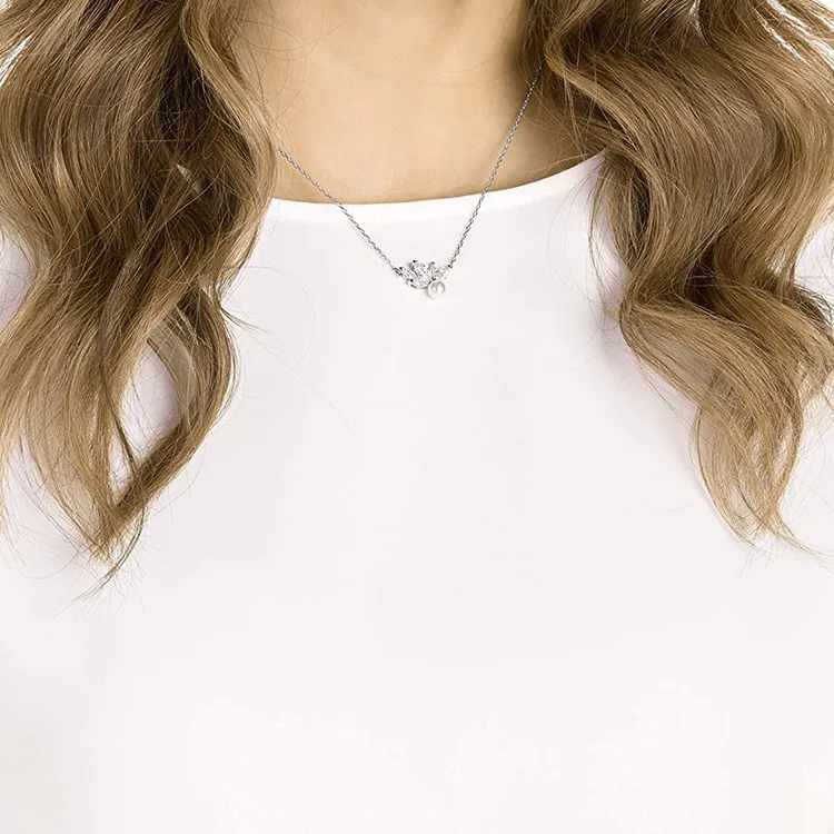 Swarovski Louison Pearl Crystal Necklaces Women's White-3