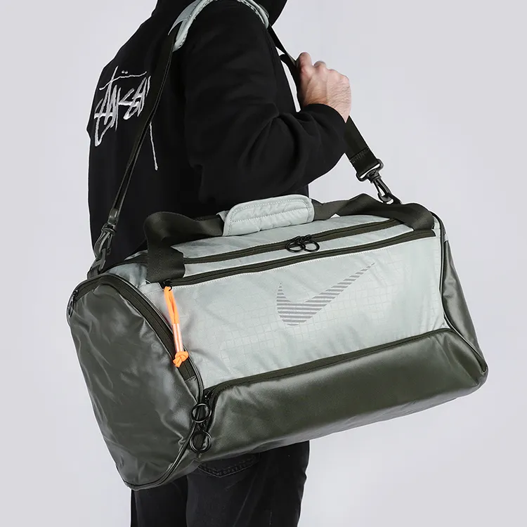 Nike Polyester One Shoulder Crossbody Travel Bag Regular Unisex Horizon Green With Red Pine Green-5
