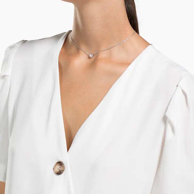 Swarovski Stilla Attract Faux Crystal Necklaces Women's Silver-4