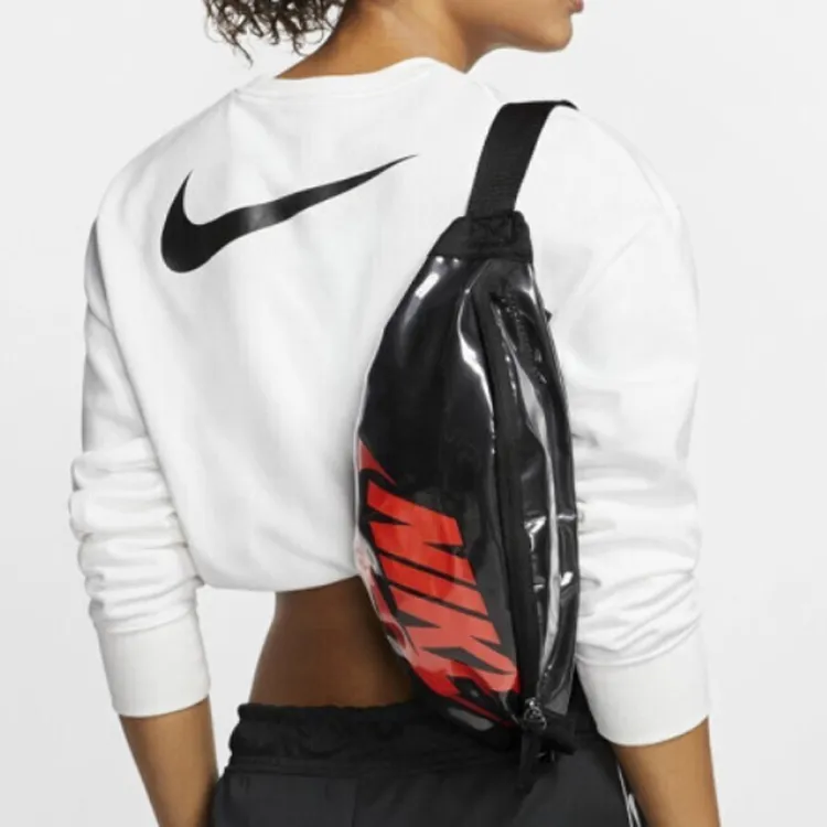 Nike Heritage Polyester Sling Bag, Crossbody Bag, Fanny Pack Regular Unisex Black-3