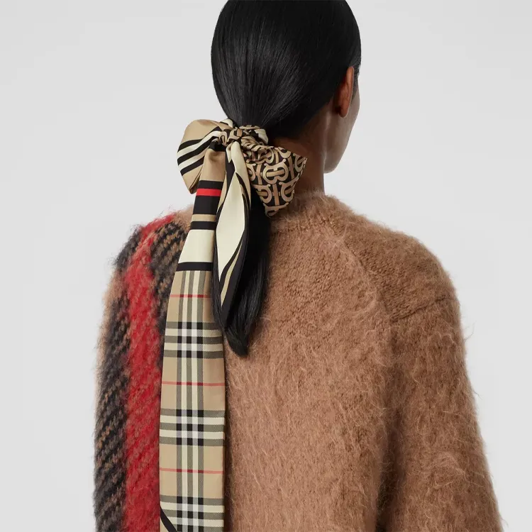 Burberry Skinny Montage Silk Scarf-3