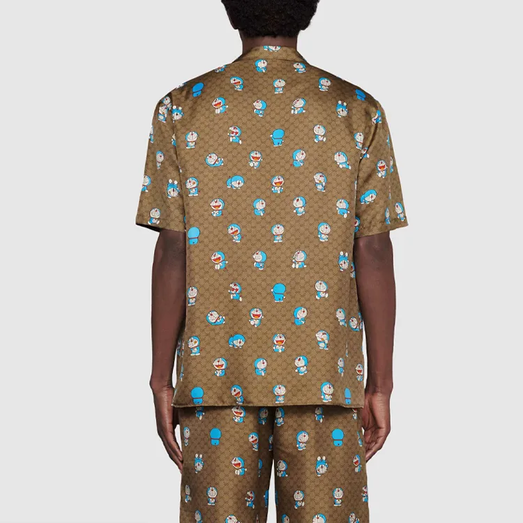 GUCCI X Doraemon Gg Bowling Shirt-3
